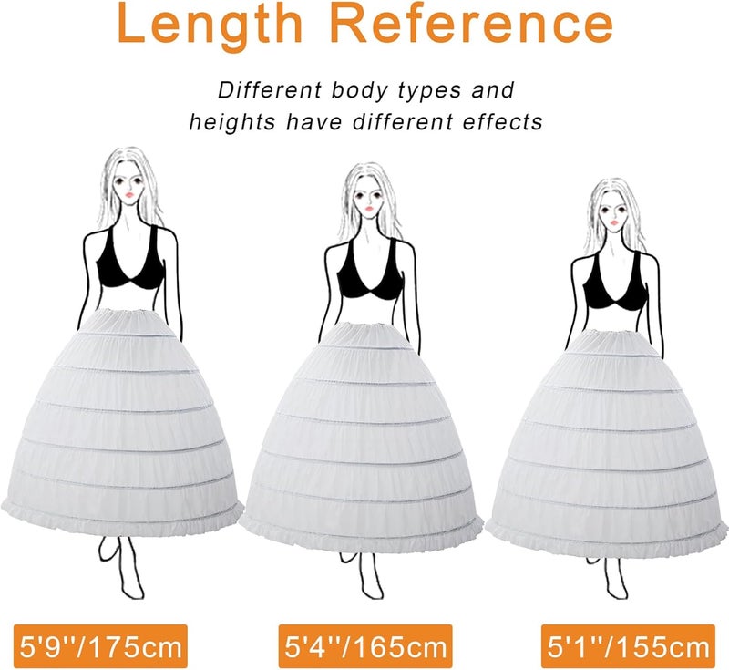 SHEJIZE Women’s Petticoat Skirt Crinoline for Girls Hoop Skirt Petticoat Underskirt Half Slips - Image 4